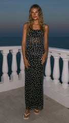 Loralei Maxi Dress - Black/White Polka Dot