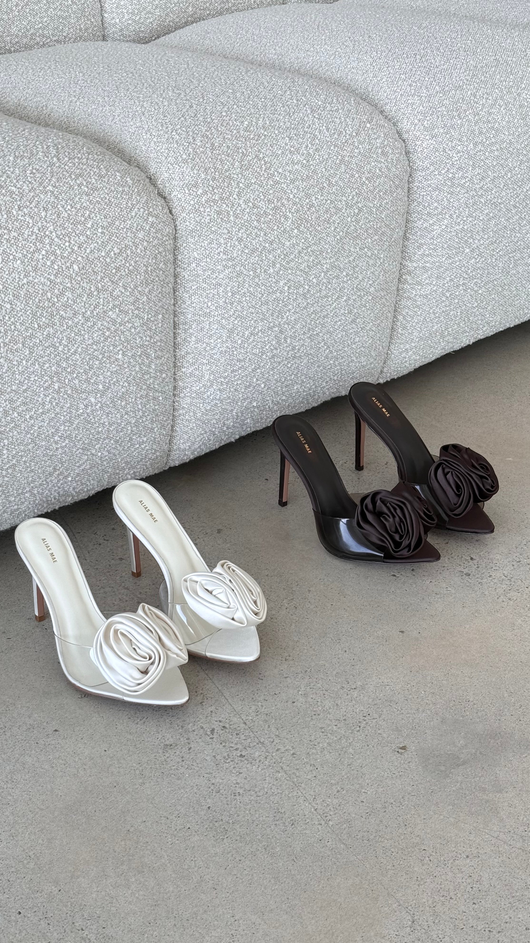 Casey Heel - Ivory Satin